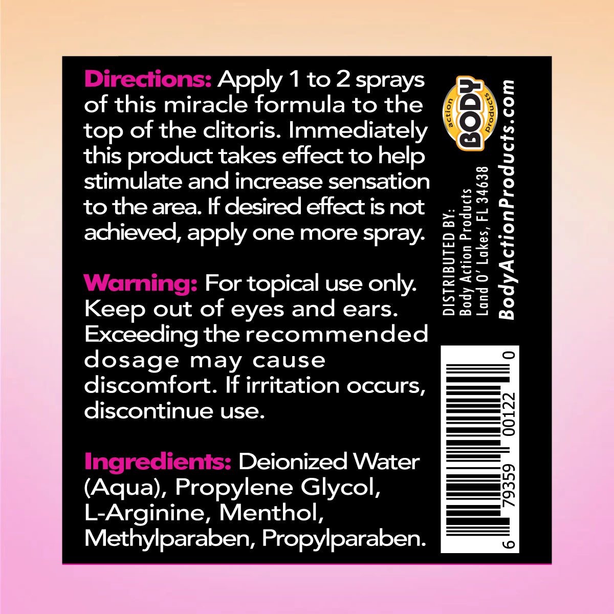 Femsation Female Stimulation Spray 1 oz. bottle