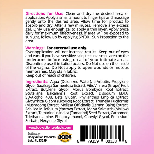 Pink Taco Intimate Area Lightening Gel 1 oz. bottle Body Action Products